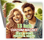 KETABAO – 12" Square Magnetic Photo for Refrigerators, Storage Cabinets and Cars – Customized Gifts for Office and Home
