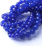 Mysterious Blue Chalcedony Stone Beads Gemstone Round Crystal Energy Jade Beads Stone Beads for Jewelry Making DIY Bracelet Necklace Jewelry Making 1 Strand 15.5inch 60PCS 6MM