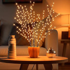 33in Lighted Branches with 180 LED Lights, Twinkling Light Up Tree with Timer, DIY Flexible Lighted Branches for Home Décor, Bedroom, Wedding, Party