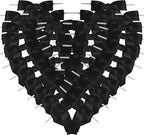 50pcs 3-1/2" Black Satin Ribbon Bows with Twist Ties Giant Bows for Fathers' Day 7th of July Gift Packing&Wrapping (Black)