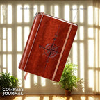 SETTINI® Lined Journal - Compass Journal for Writing Gift Set - Hardcover Vegan Leather, Includes Luxury Pen in a Unique Pen Holder, 192 Pages, 6 x 8.5 inches, Birthday Gift