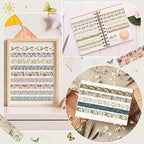 TaoBary 33 Rolls Holiday Plaid Washi Tape, 15 mm Seasonal Washi Tape Set Bohemian Colorful Vintage Cute for Card Wrapping Craft(Vintage Style)