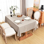 Fitable Faux Linen Tablecloths Rectangle 60 x 102 Inch - 6 Pack Neutral Table Clothes for 6 Foot Tables, Nature Faux Burlap Table Covers for Dining, Party, Wedding, Banquet, Buffet