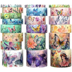 20 Rolls Washi Tape Set - Floral Butterfly Decorative Masking Tape, Adhesive Tape for Bullet Journal Supplies, Junk Journal, Diy Craft, Scrapbooking Supplies, Gift Wrapping, Party Decoration