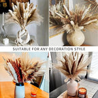 135Pcs Dried Pampas Grass Decor, Boho Home Decor, Mini Bunny Tails Dried Flowers, Fluffy Pompous Grass Bouquet Bulk for Wedding, Table, Rustic Party, Baby Shower Decorations