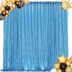 8ft x 8ft Aqua Blue Sequin Backdrop Curtain Sparkle Photo Backdrop for Wedding Birthday Baby Shower Wall Decorations
