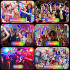 EXCECAR 70PCS Foam Glow Sticks, LED Light Up Foam Sticks with 3 Modes Flashing Changing, Glowing in The Dark for Event Party Wedding Halloween Christmas Concert Supplies