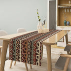 Retro Cabin Table Runner Rustic Bear Forest Farmhouse Lodge Jungle Table Runner for Dinner Party Living Room Kitchen Aztec Vintage 13x120 Inch