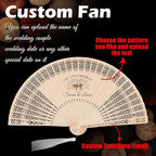 100 PCS Custom Fans Personalized Folding Fans for Line Dancing Wooden Hand Fan Wedding Favors Bulk Fans for Guests Party Event Use (Style13)