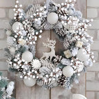 40 Pcs Artificial Berry Stems Branches, Christmas White Faux Holly Berries Picks Ornaments for Christmas Tree Wreath DIY Craft Decorations Holiday Home Decor (40, White)