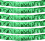 Green Foil Fringe Garland 10FT 6packs, Metallic Foil Tinsel Fringe Banners for Parade Float Decorations Wedding, Birthday Party Graduation (six Green)
