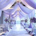 Wedding Arch Draping Fabric,1 Panel 18FT Purple Sheer Chiffon Curtain Drapes 6 Yards for Wedding Ceremony Birthday Party Decoration