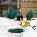 SOGUGOM Green Craft Ostrich Feathers - 30PCS 6-8 inch Bulk Ostrich Feathers Kit for Centerpieces, Kindergarten Crafts, Hats and Mardi Gras(Dark Green)