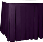 Ultimate Textile Pleat Polyester Fabric Table Skirt - Machine Washable Flame Resistant with Clips for Events, Weddings & Trade Shows, Cut & Sewn in Paterson, NJ - Aubergine, 7' Box Pleat