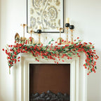 Mizii Burgundy Artificial Flower Garland 6FT Fake Wildflower Floral Garland Hanging Vines Spring Summer Flowers Decorations for Mantle Table Centerpieces Room Wall Fireplace Wedding Decor (Burgundy)