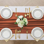 2 Pack 10 Ft Chiffon Table Runner Rust Gauze Long Table Runners 27x120 Inches Sheer Tulle Table Runner for Rustic Wedding Reception Bridal Shower Decorations Birthday Party