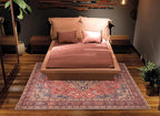 Bloom Rugs Washable Non-Slip 3' x 5' Rug - Red/Teal Blue/Yellow Traditional Medallion Area Rug for Living Room, Bedroom, Dining Room, and Kitchen - Exact Size: 3' x 5'