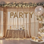 10×10ft Tulle Backdrop Curtains with Lights String - 300LED Fairy Lights Sheer Curtain Backdrop for Weddings Baby Shower and Birthday Party Decorations(4 Panels 5×10ft)