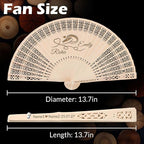 50 PCS Custom Fans Personalized Folding Fans for Line Dancing Wooden Hand Fan Wedding Favors Bulk Fans for Guests Party Event Use (Style01)