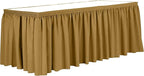 Ultimate Textile Pleat Polyester Fabric Table Skirt - Machine Washable Flame Resistant with Clips for Events, Weddings & Trade Shows, Cut & Sewn in Paterson, NJ - Gold, 7' Shirred Pleat