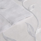 VISIONTEX White Sheer Voile Curtains, Decorative White Embroidery Faux Linen Rod Pocket Window Drapes for Home Kitchen, Living Room and Bedroom 54 x 108 Inch, Set of 2 Curtain Panels