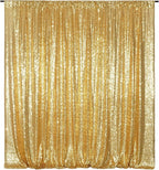 Poise3EHome Gold Sequin Backdrop,8FT x 8FT Sequin Photography Backdrop Curtain for Party Decoration