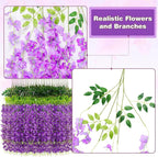 Wisteria Hanging Flowers,Fake Hanging Flowers,Wisteria artificiales Garland for Home Wedding Arch Floral Party Garden Ceremony Outdoor Decor,3.6 feet Long(75,Purple)