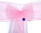 MDS Pack of 125 PCS Organza Chair Sashes Wider Dining Chair Bows Ribbon Tie Back for Wedding Party Birthday Bridal Shower Reception Event Banquet Home Chair Cover Decoration - Blush Pink