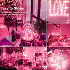 kolpop 6 Pack LED Fairy Lights Battery Operated, Mini Twinkle String Lights Battery Powered Waterproof for Christmas Mason Jars Party,Pink