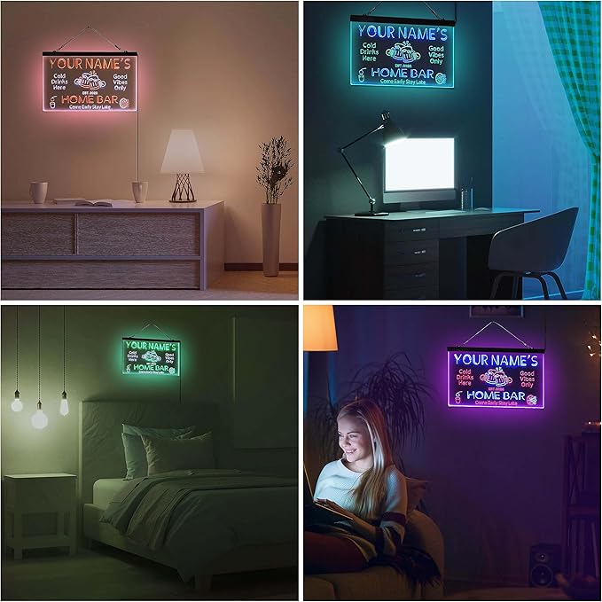 ADVPRO Personalized Your Name Custom Home Bar Beer Established Year Dual Color LED Neon Sign Green & Blue 24 x 16 Inches st6s64-p1-tm-gb