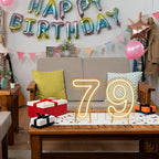 Number 7 LED Neon Sign Backdrop Birthday Party Decoration, 11.3" Height Warm White Marquee Numbers Seven Light Up Sign for Wedding Anniversary Window Wall Table, Indoor Battery Operated or USB