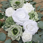 ponatia Wedding Arch Flowers (Pack of 2), Artificial Sage Green Wedding Flowers for Wedding Welcome Signs Decorations and Flower Arch for Wedding Ceremony Reception (Sage Green)