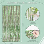 3 Pack Foil Fringe Backdrop - Light Green Shiny Tinsel Curtains for Party Decoration/Photo Booth Props - 3.3x8.2 FT Metallic Foil Backdrop for Birthday, Wedding, Graduation, Christmas