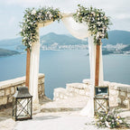 Wedding Arch Draping Fabric 3 Panels 30" x 32 ft White Wedding Arch Drapes for Ceremony Chiffon Fabric Drapes Arbor Drapery Decorations for Reception Sheer Backdrop Curtains for Party Ceremony