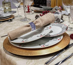 Rhinestone Napkin Ring Silver Diamond Napkin Rings Stainless Steel Blue Crystal Napkin Holder Set of 6 for Dinner,Wedding,Christmas Thanksgiving Holiday Party or Everyday Table Decoration