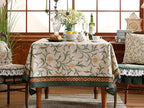 patdrea Designer French Linen Table Cloth for Rectangle Table,Vintage Fall Decorative Tablecloth,Floral Decoration Cover for Kitchen Dining Christmas,Tea Party,Thanksgiving,63"x110"-Littledaisy