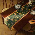 13×72 Inch Table Runner, Retro-Luxury Tassels Series for Kitchen Dining Table Holiday Decoration (Lemon Garden)