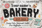 Custom Bakery Metal Sign Personalized Baked Goods Bakers Signs Decor Fresh Bread Daily Rustic Pies Cakes Decor Homemade Plaque Tin Wall Art Gifts