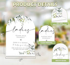 2 Pcs Greenery Wedding Bathroom Ladies & Gents Signs, 6 x 8 Inch White Arch Acrylic Wedding Sign with Holder, Wedding Sign for Ceremony and Reception, Wedding Decoration, Wedding Supplies - LY32