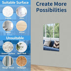 Unbreakable Acylic Small Mirror Tiles for Kids, (6-Pcs 8x8 Inch) Plastic Mirrors for Wall, Stick on Mirrors for Small Decorative Mirror, Shatterproof Peel and Stick on Miroir Tiles for Wall Decor