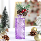Bud Vases for Centerpieces Wedding,Flower Vases in Bulk for Rustic Home Decor,Small Vases for Wedding,Mother's Day,Graduation,Christmas,Birthday Party,Valentine's Day(Purple,15 Pcs)