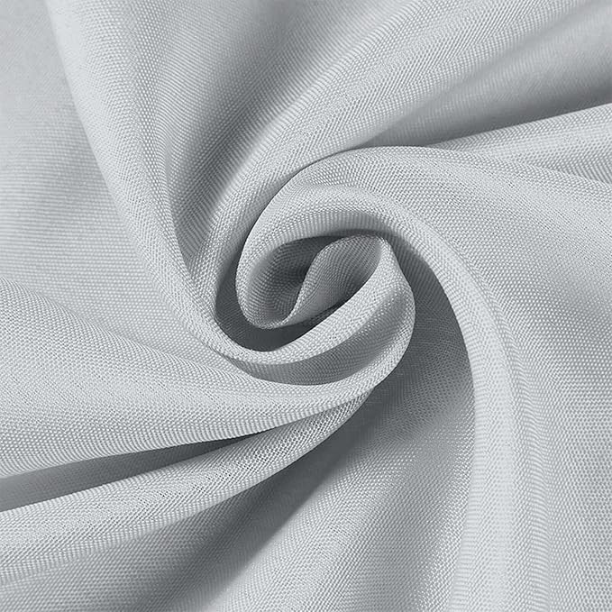 Efavormart Round Tablecloth, 132 Inch Stain & Wrinkle Resistant Washable Table Cloth, Decorative Polyester Fabric Table Cover for Banquet, Wedding, Dining- Silver