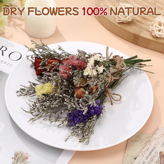 10/12/24/36 Pack Mini Dried Flowers for Vase Wedding Various Mini Bouquet Dried Small Wildflowers Natural Flowers Bulk for Crafts DIY Decor (36, Multicolor)