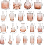 Arme Glass Bud Vase Set,30Pcs Small Glass Vase for Flowers, Clear Bud Vase in Bulk，Mini Single Vintage Vase for Centerpiece，Vases Bulk for Rustic Wedding Decor，Home Table Flower Décor(Amber)