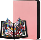 30 Pack 9 Pocket Card Binder, Premium Zip Trading Card Binder, 540 Large Capacity Side-Loading Card Storage Album, PU Card Collection Binder for Gifts, TCG, MTG, Baseball Football Sport Cards, Pink