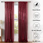 ShinyBeauty Sequin Curtains 2 Panels Burgundy 2FTx8FT Sequin Photo Backdrop Burgundy Sequin Backdrop Curtain Pack of 2-190222E