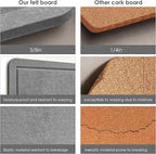 Bulletin Board, 35 x 17 1/2 inches Felt Board - Decorative Pin Board, Cork Board Alternative for Wall, Foldable Picture Board Self-Adhesive Vision Board Prayer Board with 20 Pushpins - Gray