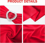 Howhic Pack of 30 Spandex Chair Sashes Bows Stretch Chair Cover Band with Buckle Slider Universal Elastic Chair Ties for Wedding Banquet Party Event Decoration (Ruby)