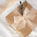 Ribbli Chiffon Ribbon - 1.5 inch x 30 Yard Champagne/Nude Silk, Handmade for Wedding Invitations, Gift Wrapping, Bridal Bouquets, Flower Arrangements