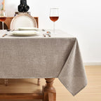 Fitable Linen Textured Tablecloths 2 Pack, Faux Burlap Rectangle Table Clothes for 6 Foot Tables, Rustic Table Covers for Buffet, Banquet, Kitchen Dining, Party, Farmhouse (Nature, 54 x 108 Inch)